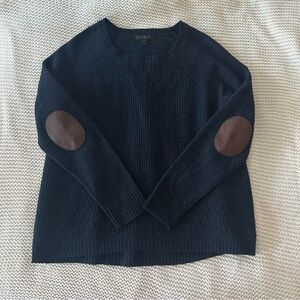 J. Crew Wool Sweater with leather elbow patches